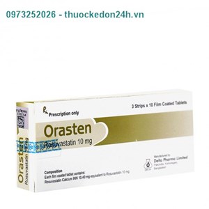 Thuốc Orasten 10mg - Điều trị  tăng cholesterol máu 