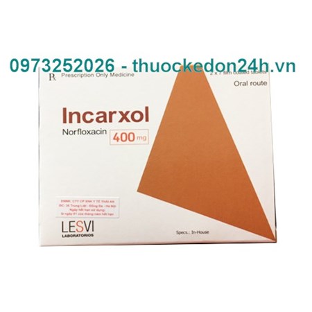 Thuốc Incarxol 400mg - Điều trị Nhiễm trùng đường tiểu trên & dướ