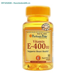 Vitamin E 400 IU Lọ 50 Viên – Viên Uống Bổ Sung Vitamin E
