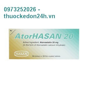 Thuốc Atorhasan 20Mg - Điều trị tăng lipid huyết nguyên phát 