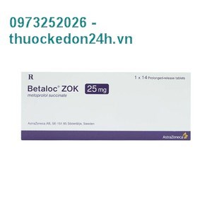 Thuốc Betaloc Zok 25mg - Điều trị tăng huyết áp và đau thắt ngực 