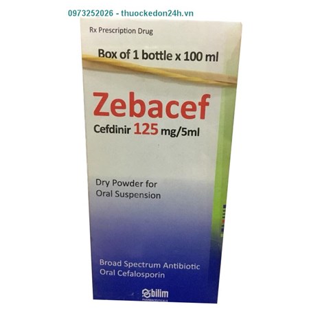 Thuốc Zebacef 125mg/5ml -  Điều trị Viêm tai giữa nhiễm khuẩn cấp