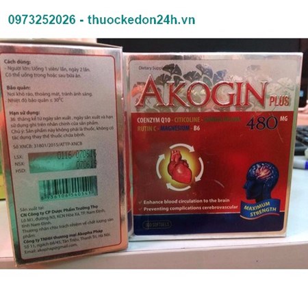 Akogin Plus – Bổ sung dưỡng chất cho não – Hộp 100 viên