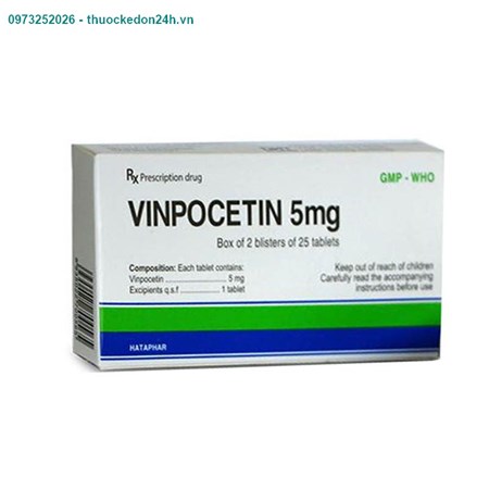Vinpocetin 5mg hộp 50 viên – Làm giảm những dấu hiệu tâm thần và thần kinh của các rối loạn mạch não