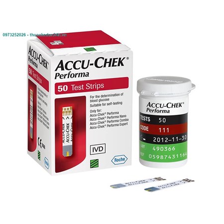 Accu Chek Performa – Que thử đường huyết – Hộp 50 Que