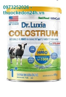 Sữa Dr.luxia colostrum 1+ 800g bổ sung 2'-FL HMO và kháng thể IG tự nhiên từ sữa non