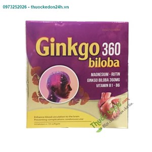 Ginkgo Biloba 360mg Magnesium – Tăng cường tuần hoàn não