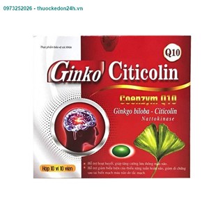 Ginkgo Citicolin Hộp 100 Viên - Tăng Cường Tuần Hoàn Máu Não