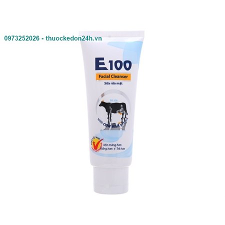 Sữa Rửa Mặt E100 Sữa Bò Tươi Dưỡng Trắng 80Ml