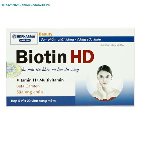 Biotin Hd hộp 5 vỉ – bổ sung vitamin và khoáng chất