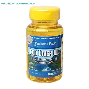 Cod Liver Oil 415mg Hộp 100 Viên – Dầu Gan Cá Tuyết Na Uy