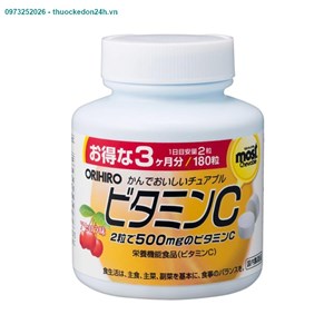 Orihiro Most Chewable 180 viên (Vị cherry) – Viên nhai bổ sung Vitamin C