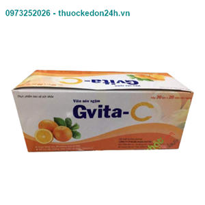 Viên uống Gvita – C-Bổ sung vitamin C – Hộp 1 túi 24 viên ngậm