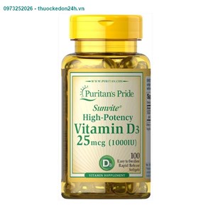Vitamin D3 1000 IU Lọ 100 Viên – Viên Bổ Sung Vitamin D3