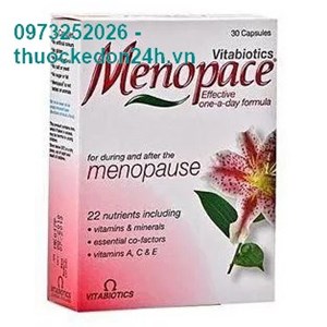 Thuốc Menopace – Duy trì nồng độ Canxi thời tiền mãn kinh – Hộp 30 viên