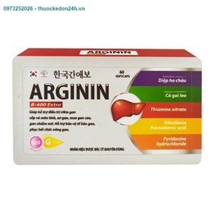 Thuốc Arginin 400 extra hộp 60 viên – Mát gan, lợi mật