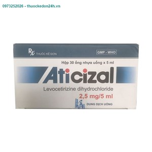 Thuốc Aticizal hộp 30 ống nhựa – Điều trị các triệu chứng của bệnh lí dị ứng
