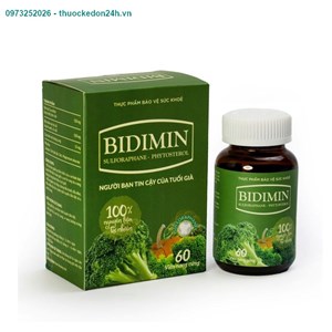 Thực phẩm chức năng Bidimin – Hỗ trợ giảm kích thước u xơ (Lọ 60 viên)
