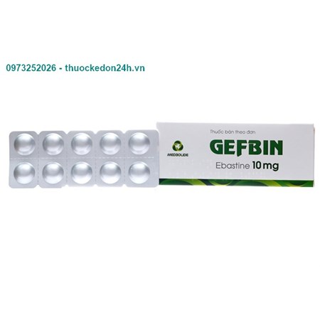 Thuốc Gefbin 10 mg – Điều trị viêm mũi dị ứng, mề đay