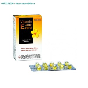 Viên bổ sung Vitamin E 400 IU OPC hộp 40 viên – Điều trị và phòng ngừa thiếu hụt Vitamin E