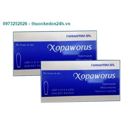 Xopaworus – Thuốc điều trị viêm âm đạo cấp và mãn tính (Hộp 2 vỉ x 5 viên)