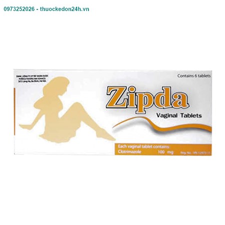 Zipda (Hộp 6 viên) – Viên đặt phụ khoa trị nấm âm đạo
