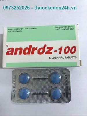 Androz 100mg – Ức chế phosphodiesterase, Trị cường dương – Hộp 4 viên