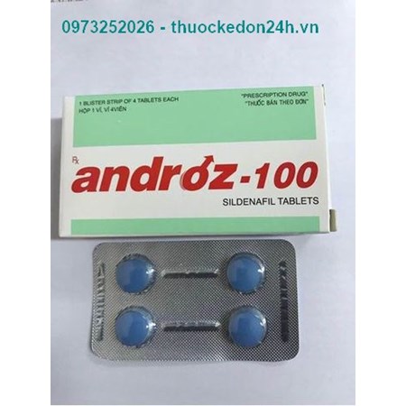 Androz 100mg – Ức chế phosphodiesterase, Trị cường dương – Hộp 4 viên