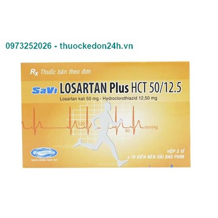 Thuốc Savi Losartan Plus HCT 50/12.5- Điều trị huyết áp