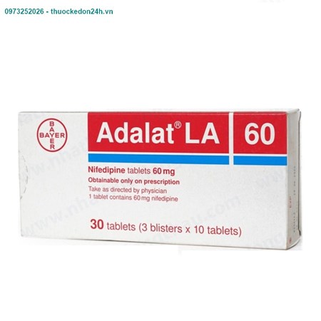 Thuốc Adalat LA 60- Điều trị đau thắt ngực