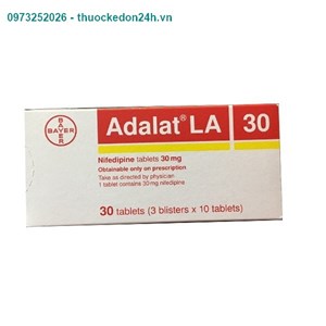 Thuốc Adalat LA 30mg - Điều trị đau thắt ngực