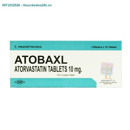 Atobaxl 10 Mg - Thuốc Có Tác Dụng Hạ Cholesterol Máu