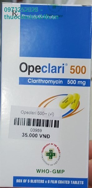 Thuốc Opeclari 500 - Kháng sinh điều trị nhiễm khuẩn 