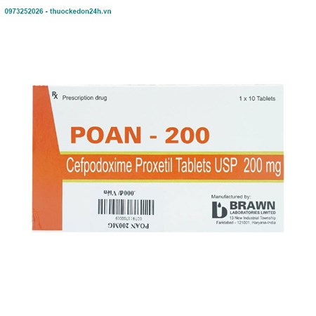 Thuốc Poan-200 - Kháng sinh điều trị nhiễm khuẩn