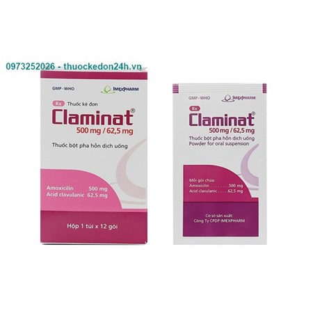 Thuốc Claminat 500/62,5 - Kháng sinh điều trị nhiễm khuẩn